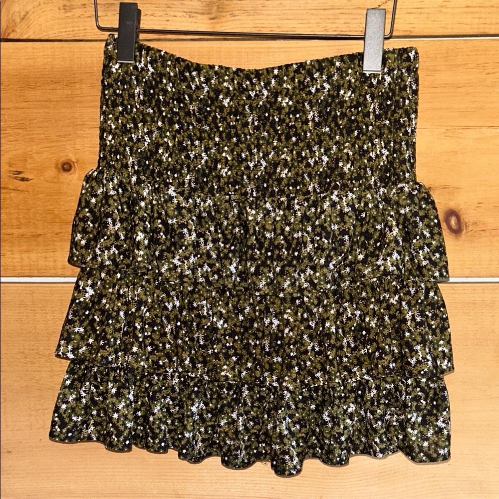 Michael Kors Black and Green Mini Skirt